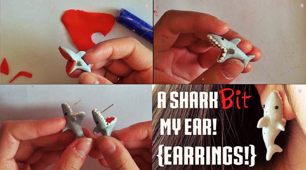 Shark bite earrings