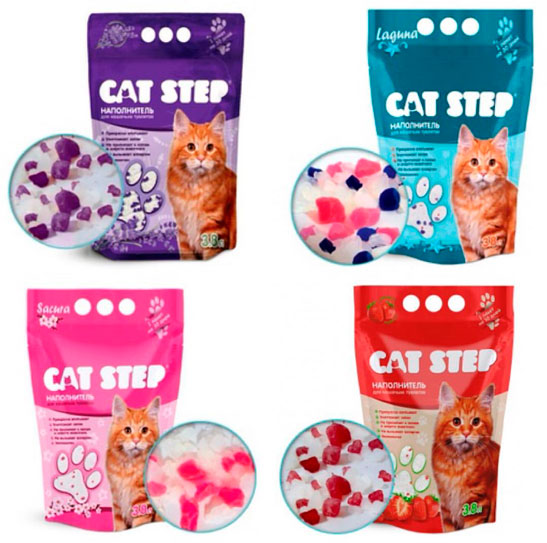 CAT STEP силикагелевые наполнители для кошачьего туалета