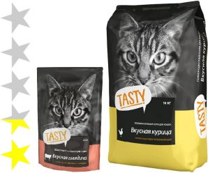 Корм для кошек Tasty: отзывы, разбор состава, цена